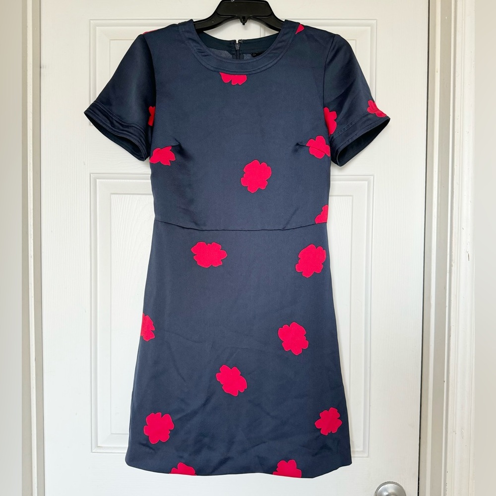 Banana Republic Floral Mini Dress in Navy Blue